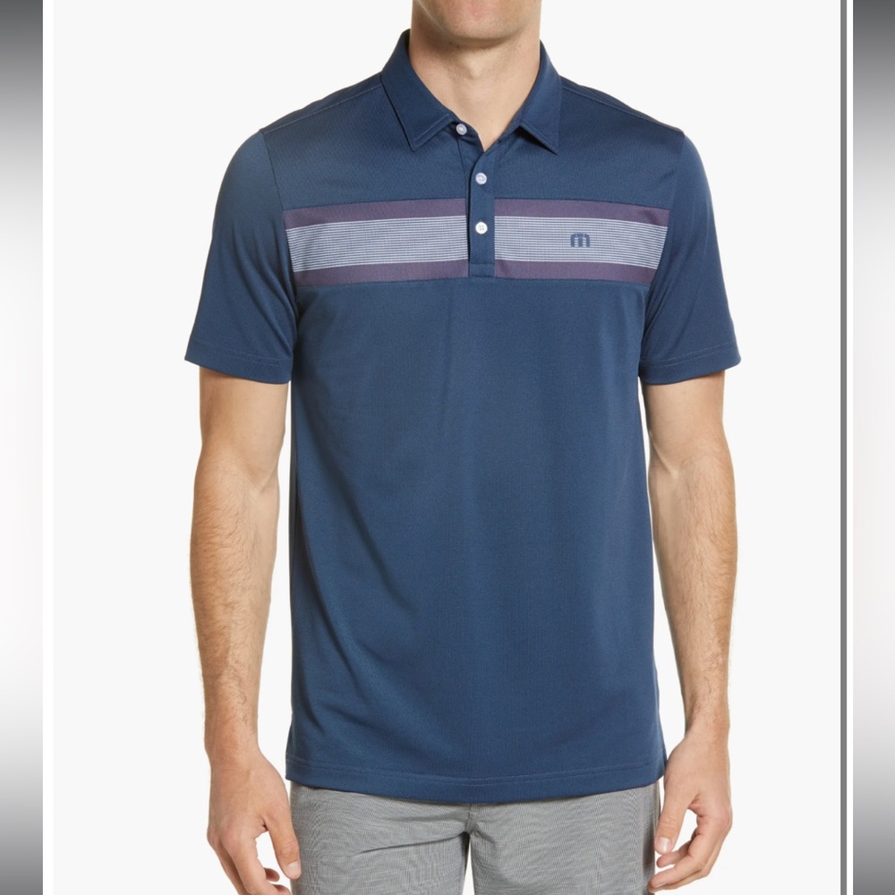 ⛳️ Travis Mathew Men’s Medium Blue “Lake You a Lot” Golf Polo Shirt